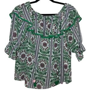 Off The Shoulder Patterned Blouse